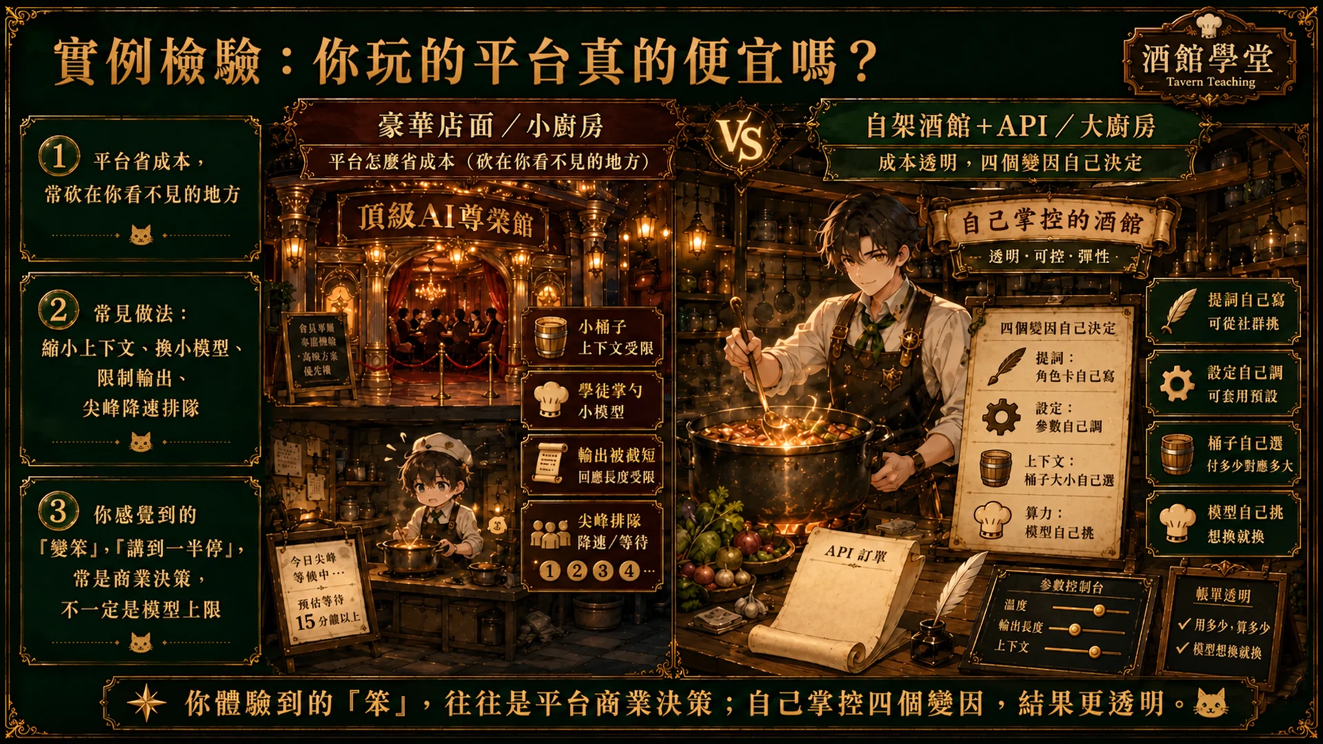 平台真的便宜嗎：豪華店面（平台）把成本砍在看不見的地方，自架酒館四個變因全透明